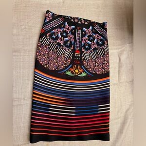 Clover Canyon Black Multicolor Graphic Pencil Skirt